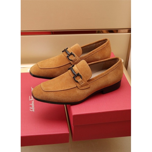 Replica Salvatore Ferragamo Leather Shoes For Men #887954 $118.00 USD for Wholesale