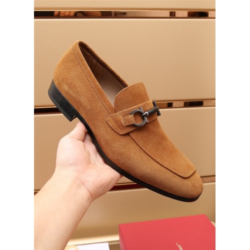 Replica Salvatore Ferragamo Leather Shoes For Men #887954 $118.00 USD for Wholesale