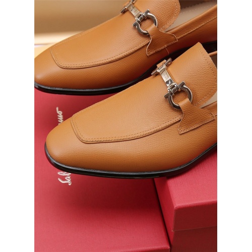 Replica Salvatore Ferragamo Leather Shoes For Men #887959 $118.00 USD for Wholesale