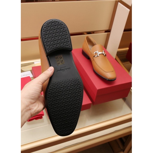 Replica Salvatore Ferragamo Leather Shoes For Men #887959 $118.00 USD for Wholesale