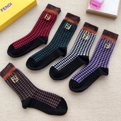 Replica Fendi Socks #888383 $30.00 USD for Wholesale