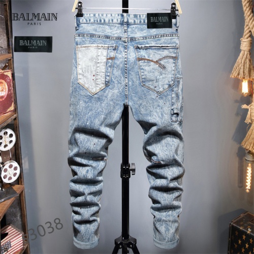 Replica Balmain Jeans For Men #888436 $48.00 USD for Wholesale