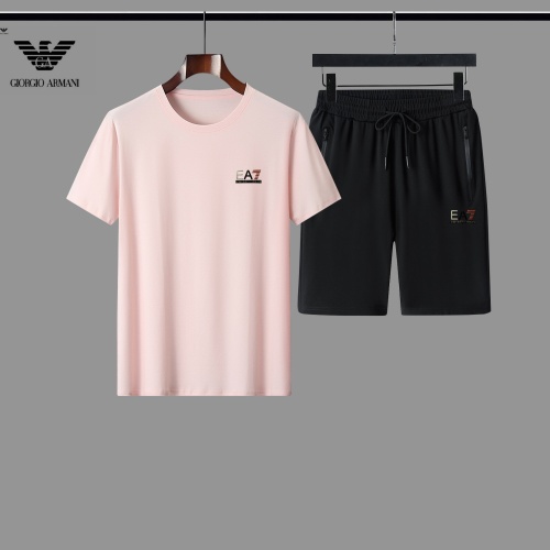Armani Tracksuits Short Sleeved For Men #888458 $56.00 USD, Wholesale Replica Armani Tracksuits