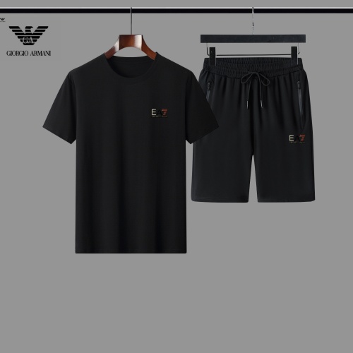 Armani Tracksuits Short Sleeved For Men #888461 $56.00 USD, Wholesale Replica Armani Tracksuits