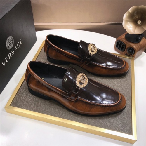 Replica Versace Leather Shoes For Men #889432 $96.00 USD for Wholesale