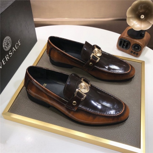 Replica Versace Leather Shoes For Men #889434 $96.00 USD for Wholesale
