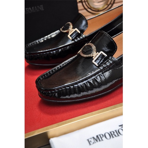 Replica Armani Leather Shoes For Men #889438 $76.00 USD for Wholesale