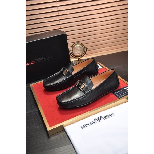 Armani Leather Shoes For Men #889442 $76.00 USD, Wholesale Replica Armani Leather Shoes