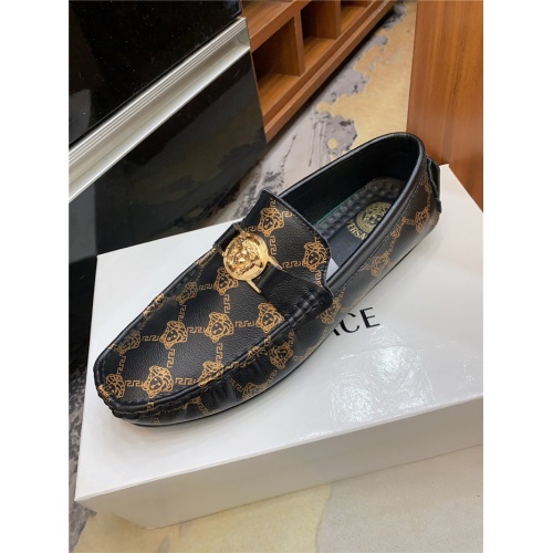 Replica Versace Leather Shoes For Men #890569 $76.00 USD for Wholesale