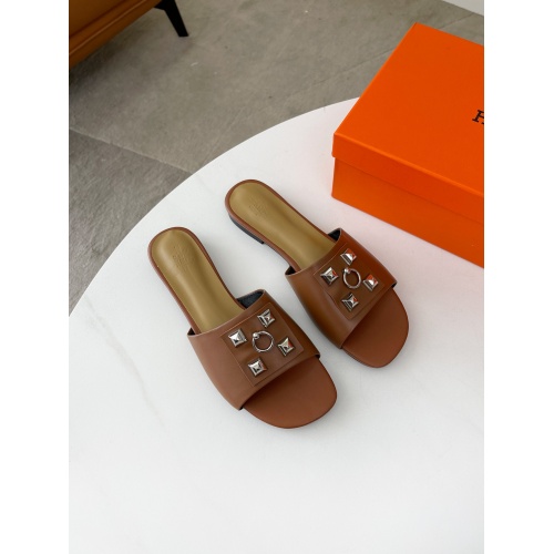 Replica Hermes Slippers For Women #891540 $68.00 USD for Wholesale