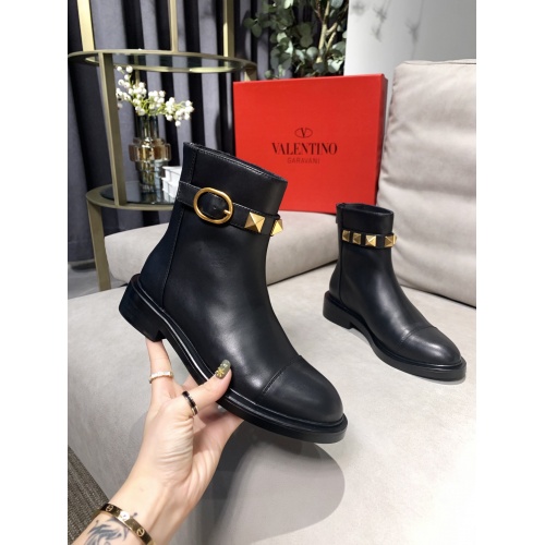 Replica Valentino Boots For Women #891603 $100.00 USD for Wholesale