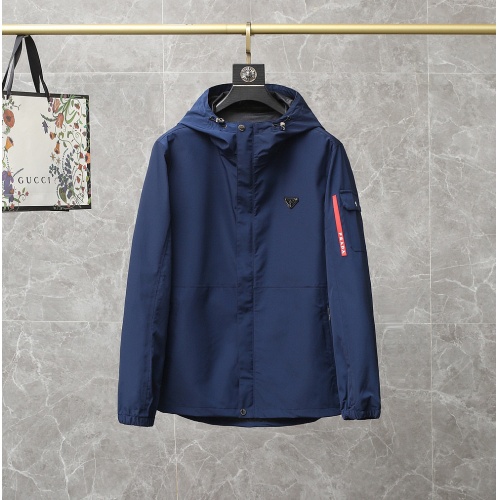 Prada Jackets Long Sleeved For Men #891665 $92.00 USD, Wholesale Replica Prada Coat &amp; Jackets