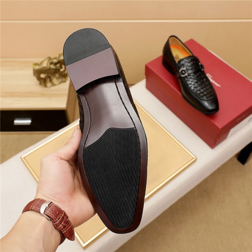 Replica Salvatore Ferragamo Leather Shoes For Men #891794 $80.00 USD for Wholesale