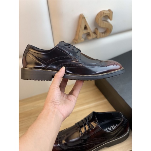 Replica Prada Leather Shoes For Men #892264 $85.00 USD for Wholesale