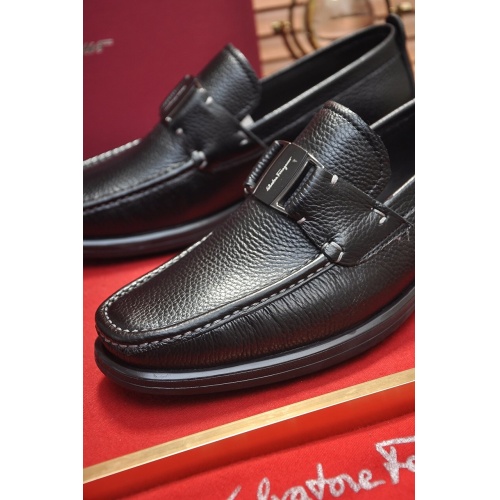 Replica Salvatore Ferragamo Leather Shoes For Men #892748 $92.00 USD for Wholesale