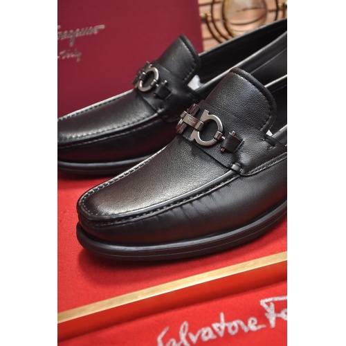 Replica Salvatore Ferragamo Leather Shoes For Men #892749 $92.00 USD for Wholesale