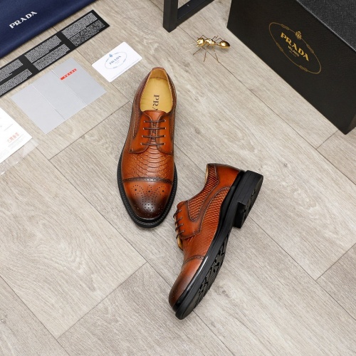 Replica Prada Leather Shoes For Men #892751 $82.00 USD for Wholesale