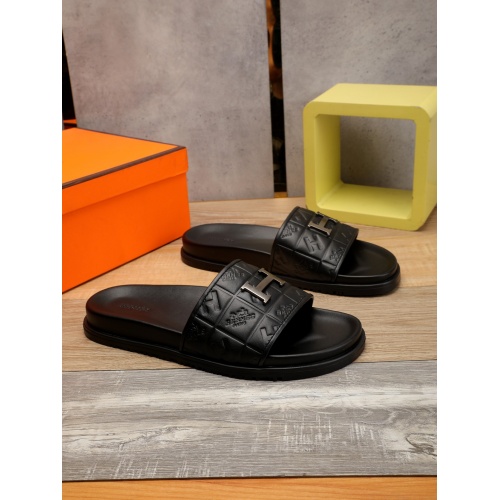 Replica Hermes Slippers For Men #893140 $52.00 USD for Wholesale