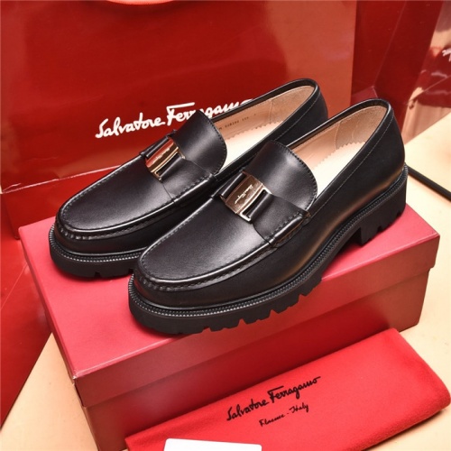 Replica Salvatore Ferragamo Leather Shoes For Men #893333 $118.00 USD for Wholesale