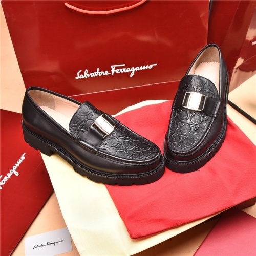 Replica Salvatore Ferragamo Leather Shoes For Men #893334 $118.00 USD for Wholesale