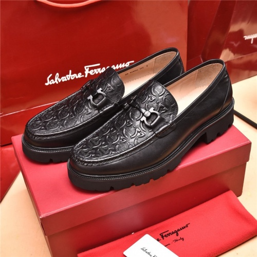 Replica Salvatore Ferragamo Leather Shoes For Men #893335 $118.00 USD for Wholesale