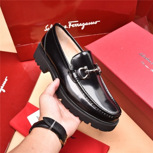 Replica Salvatore Ferragamo Leather Shoes For Men #893336 $118.00 USD for Wholesale