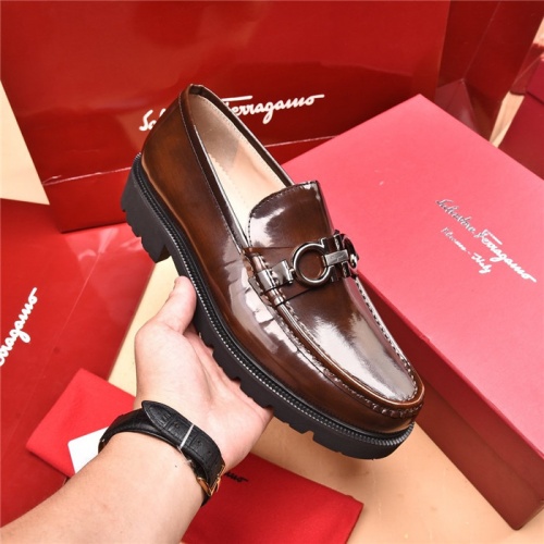 Replica Salvatore Ferragamo Leather Shoes For Men #893338 $118.00 USD for Wholesale