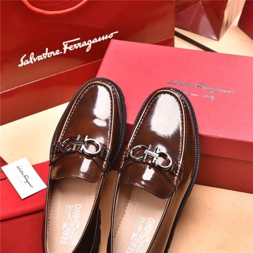 Replica Salvatore Ferragamo Leather Shoes For Men #893338 $118.00 USD for Wholesale