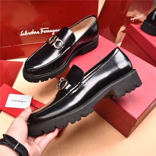 Replica Salvatore Ferragamo Leather Shoes For Men #893340 $118.00 USD for Wholesale