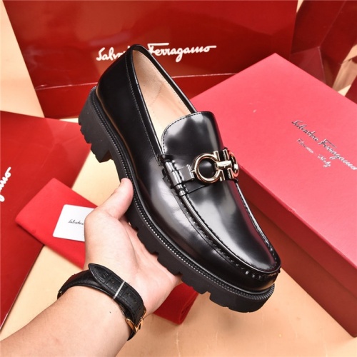 Replica Salvatore Ferragamo Leather Shoes For Men #893340 $118.00 USD for Wholesale