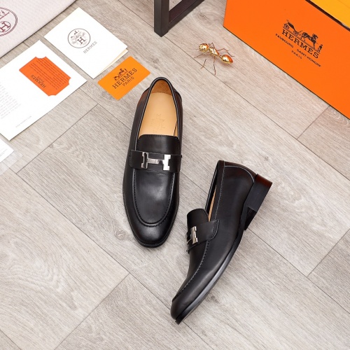 Replica Hermes Leather Shoes For Men #894437 $92.00 USD for Wholesale