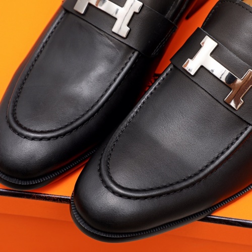 Replica Hermes Leather Shoes For Men #894437 $92.00 USD for Wholesale