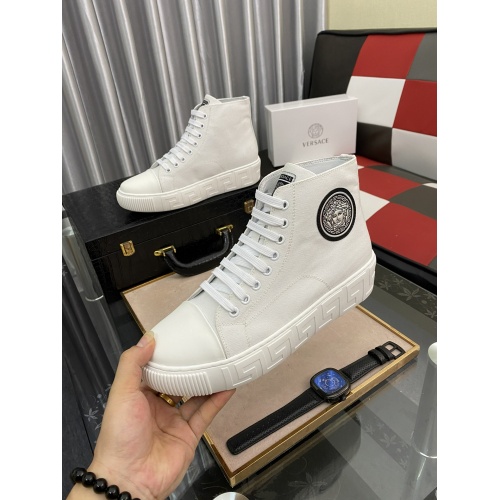 Replica Versace High Tops Shoes For Men #894773 $85.00 USD for Wholesale