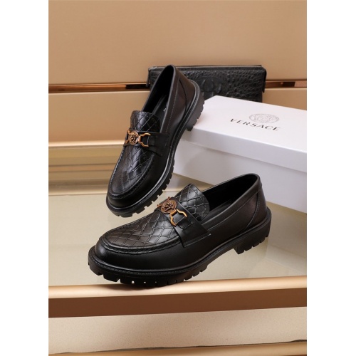 Versace Leather Shoes For Men #895823 $88.00 USD, Wholesale Replica Versace Leather Shoes