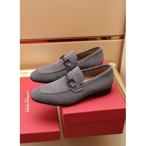 Replica Salvatore Ferragamo Leather Shoes For Men #897474 $118.00 USD for Wholesale