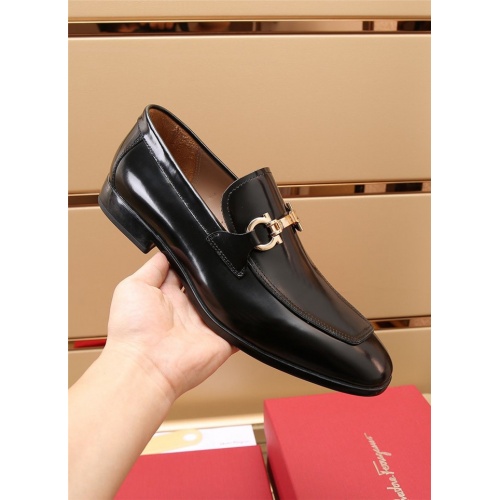 Replica Salvatore Ferragamo Leather Shoes For Men #897477 $118.00 USD for Wholesale