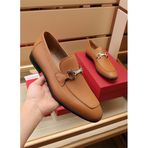Replica Salvatore Ferragamo Leather Shoes For Men #897478 $118.00 USD for Wholesale