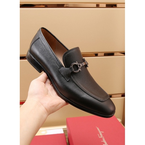 Replica Salvatore Ferragamo Leather Shoes For Men #897479 $118.00 USD for Wholesale