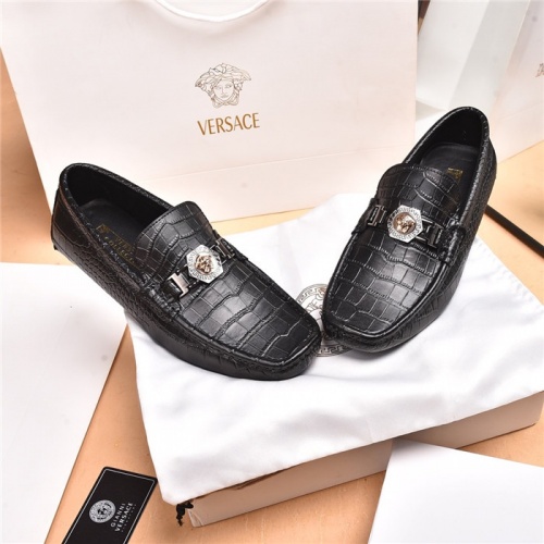 Replica Versace Leather Shoes For Men #898224 $80.00 USD for Wholesale