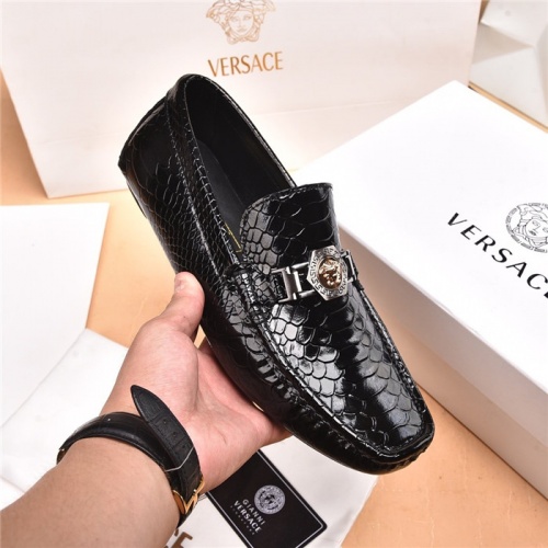 Replica Versace Leather Shoes For Men #898225 $80.00 USD for Wholesale