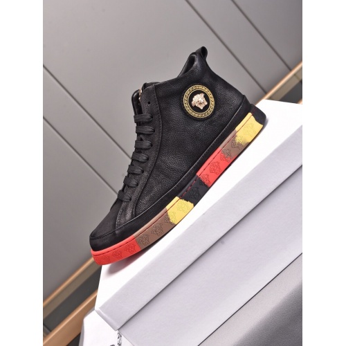 Replica Versace High Tops Shoes For Men #898766 $82.00 USD for Wholesale