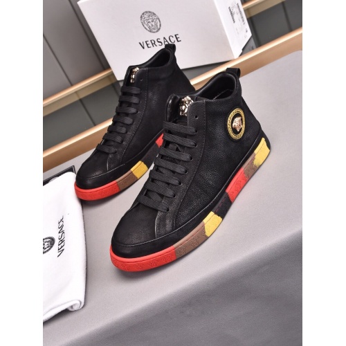 Replica Versace High Tops Shoes For Men #898766 $82.00 USD for Wholesale