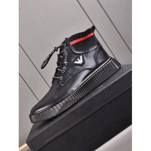 Replica Armani High Tops Shoes For Men #898769 $85.00 USD for Wholesale