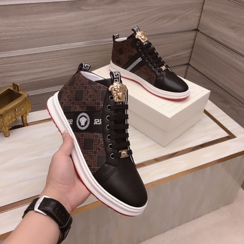 Replica Versace High Tops Shoes For Men #898871 $82.00 USD for Wholesale