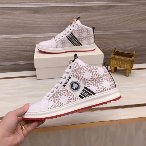 Replica Versace High Tops Shoes For Men #898872 $82.00 USD for Wholesale
