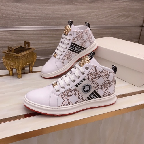 Replica Versace High Tops Shoes For Men #898872 $82.00 USD for Wholesale