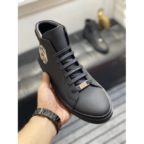 Replica Philipp Plein PP High Tops Shoes For Men #899142 $92.00 USD for Wholesale