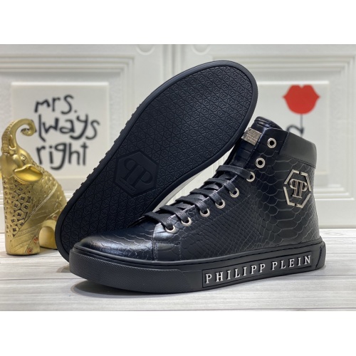 Replica Philipp Plein PP High Tops Shoes For Men #899144 $92.00 USD for Wholesale