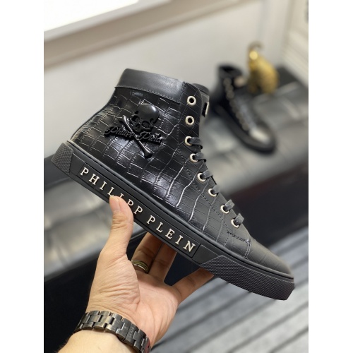 Replica Philipp Plein PP High Tops Shoes For Men #899145 $92.00 USD for Wholesale