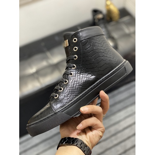 Replica Philipp Plein PP High Tops Shoes For Men #899146 $92.00 USD for Wholesale